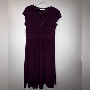 Evan Picone Deep Purple Midi  Dress
